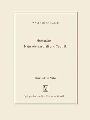 cover image of Humanität — Naturwissenschaft und Technik